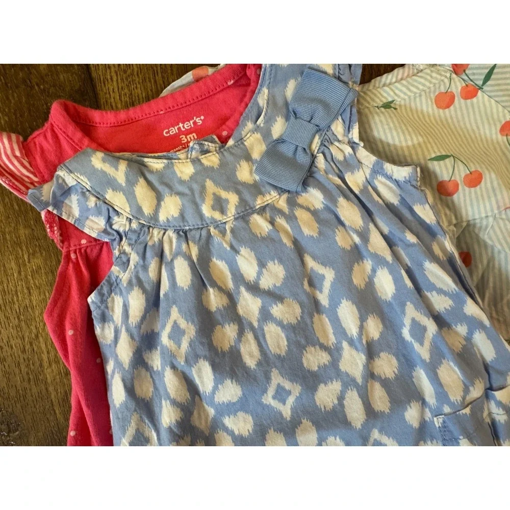 Carters Baby Girl Clothes Lot 3 Months Rompers 1 PC Outfits Summer Shorts Hearts